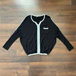 MaxMara Black and White Batwing Sweater Merino